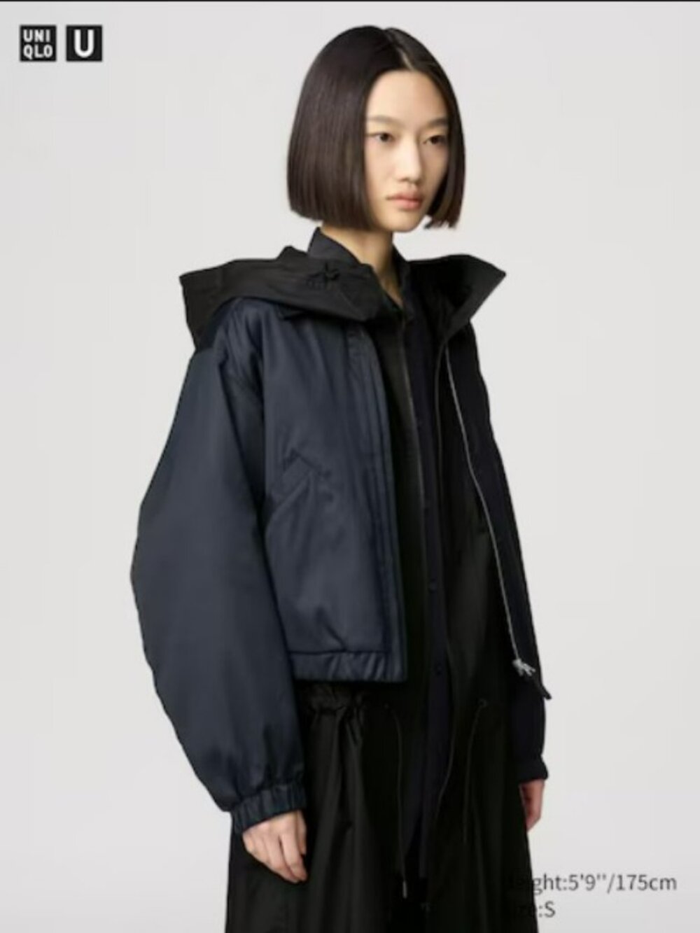 Uniqlo U Black Zip Up Short Blouson Size Large